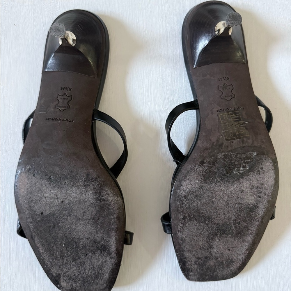 Tory Burch Black with Gold Kitten Heels - Picture 4 of 4